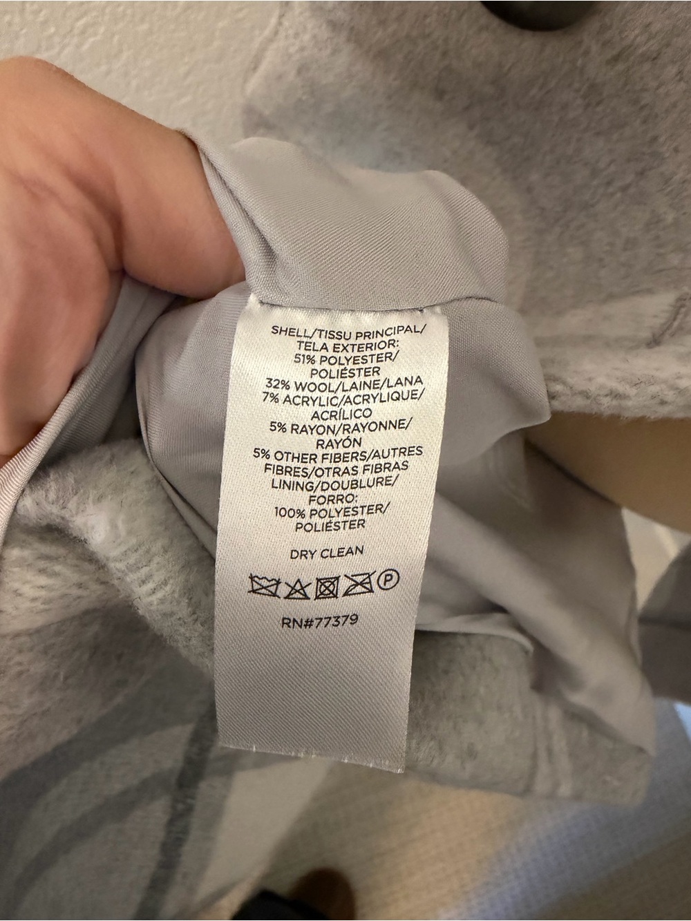 Ann Taylor Gray Plaid Double Breasted Coat XS - Picture 6 of 7